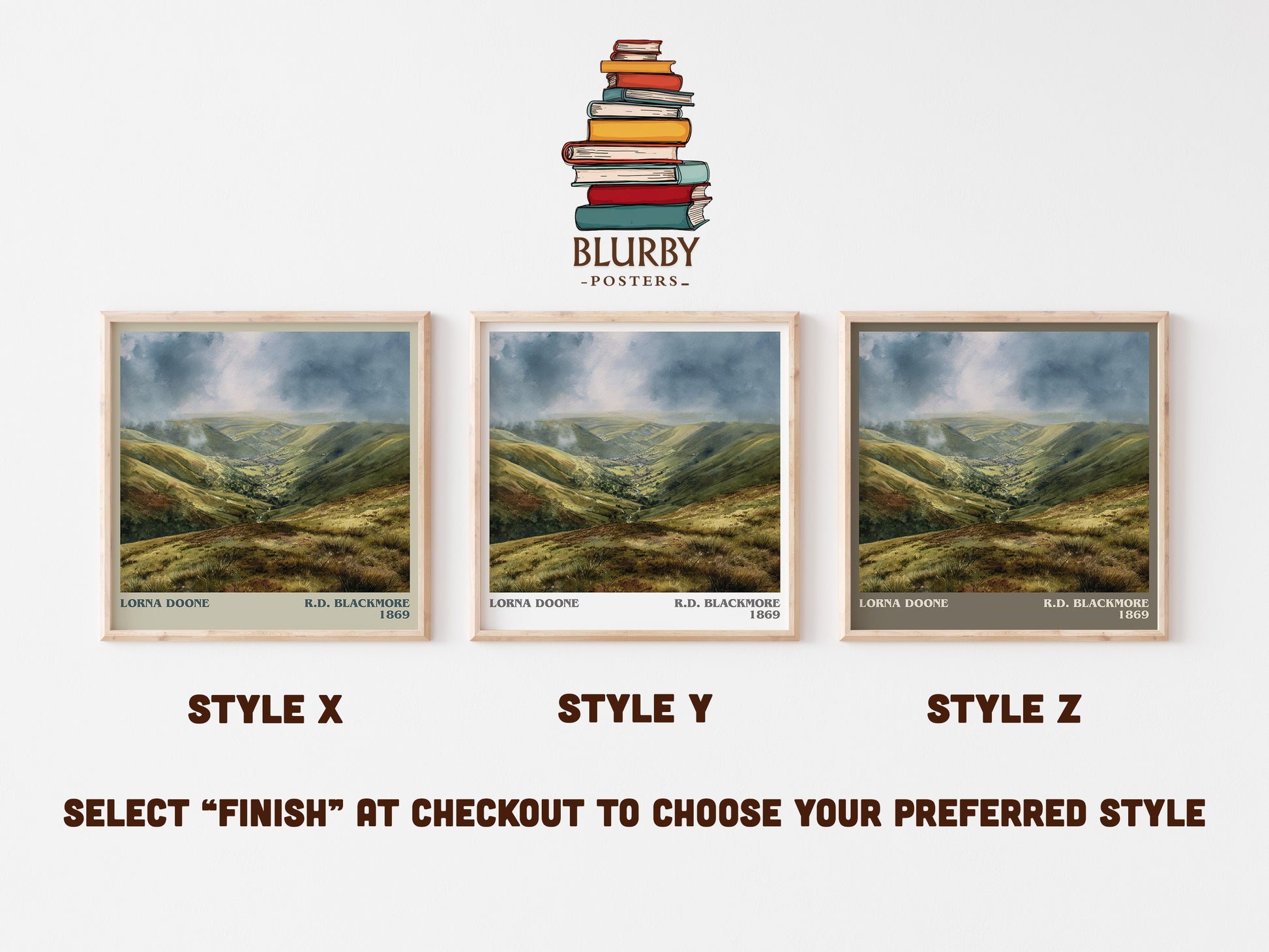 Lorna Doone literary art print colour and style options – R.D. Blackmore book art
