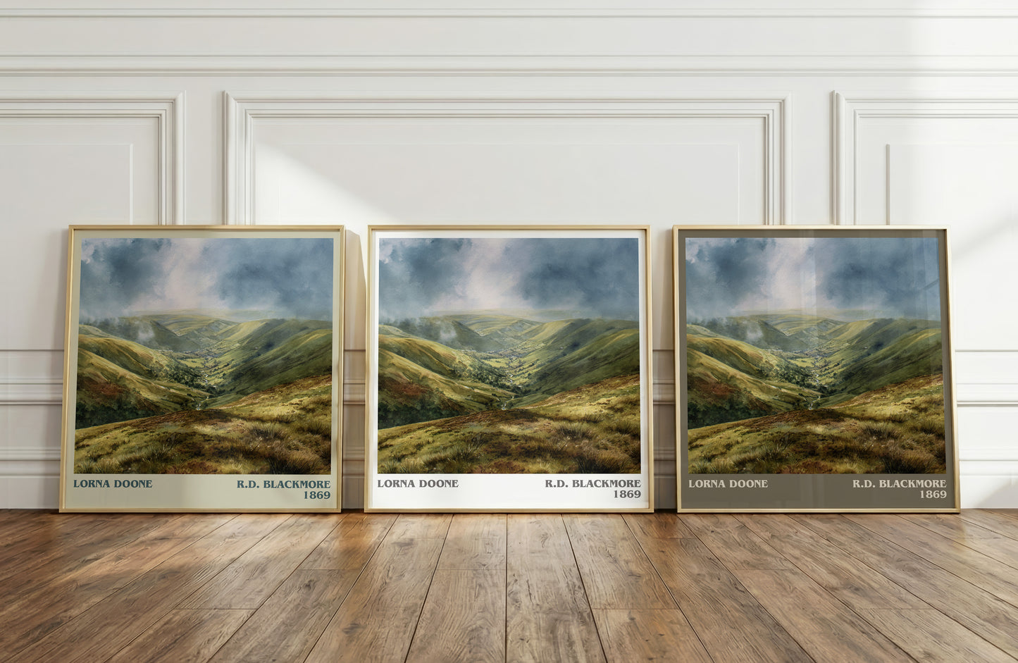 Lorna Doone literary print framed by window – literary home decor