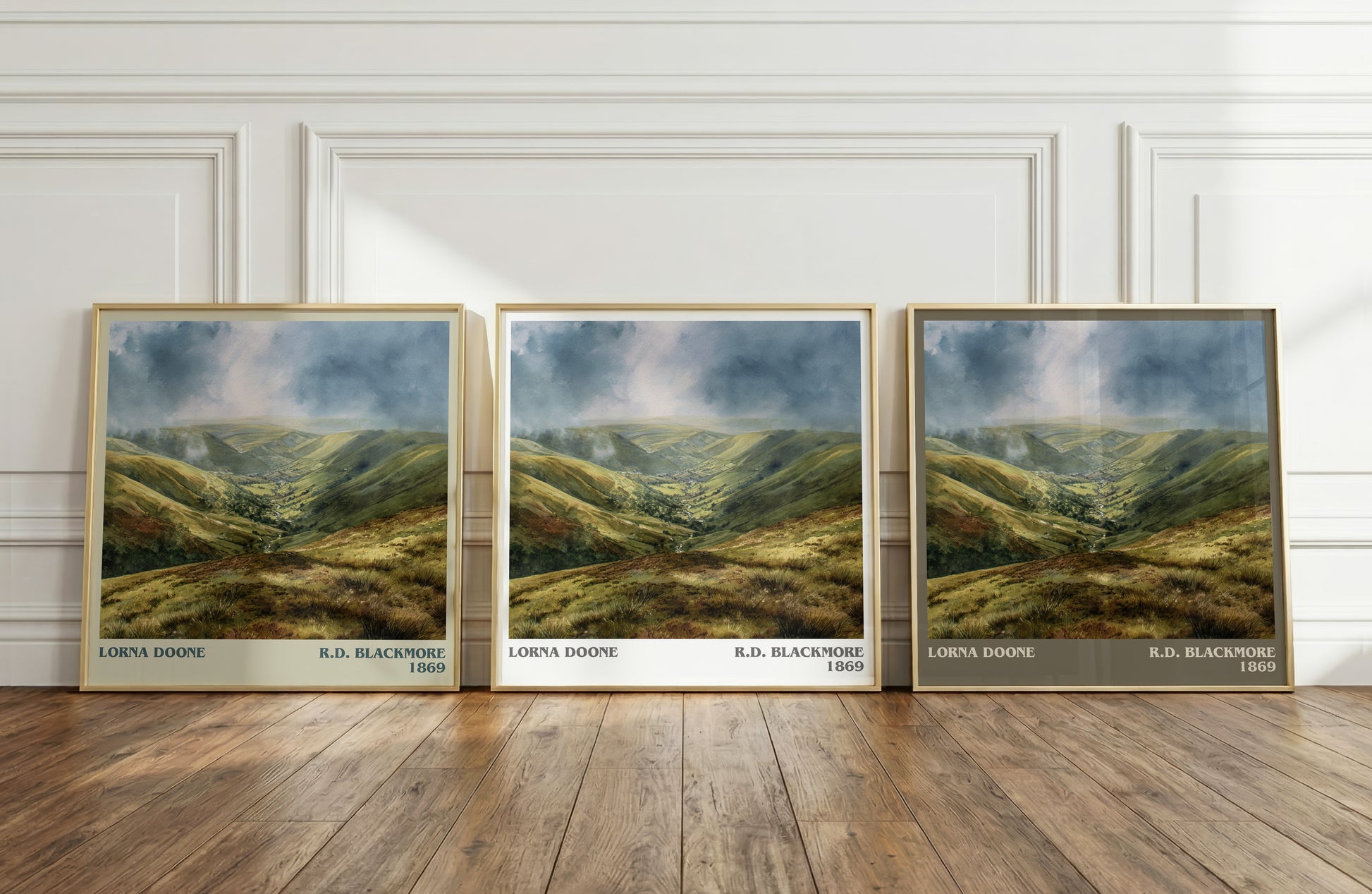 Lorna Doone literary print framed by window – literary home decor