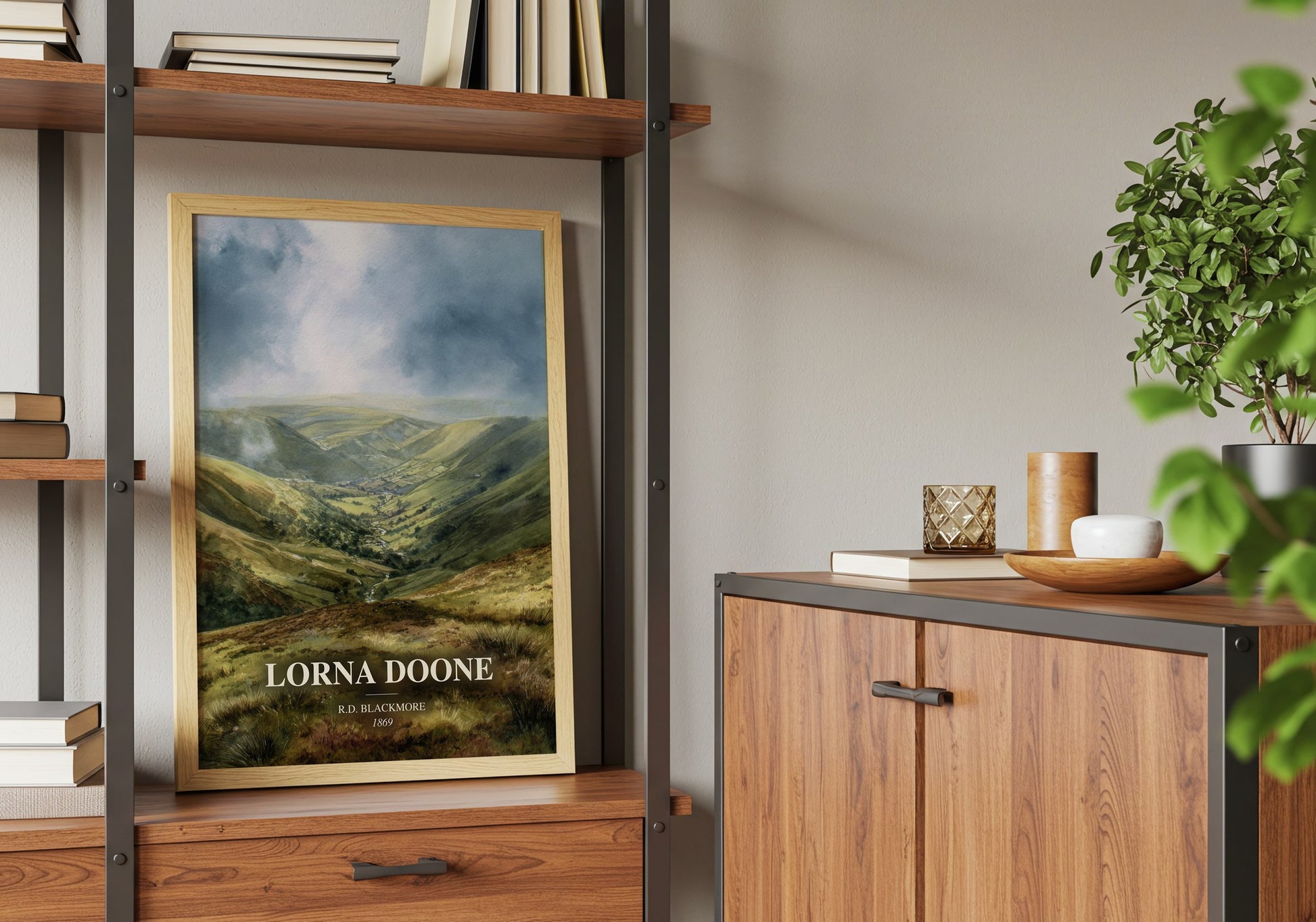 Lorna Doone book watercolour illustration paper finish options – matte satin gloss