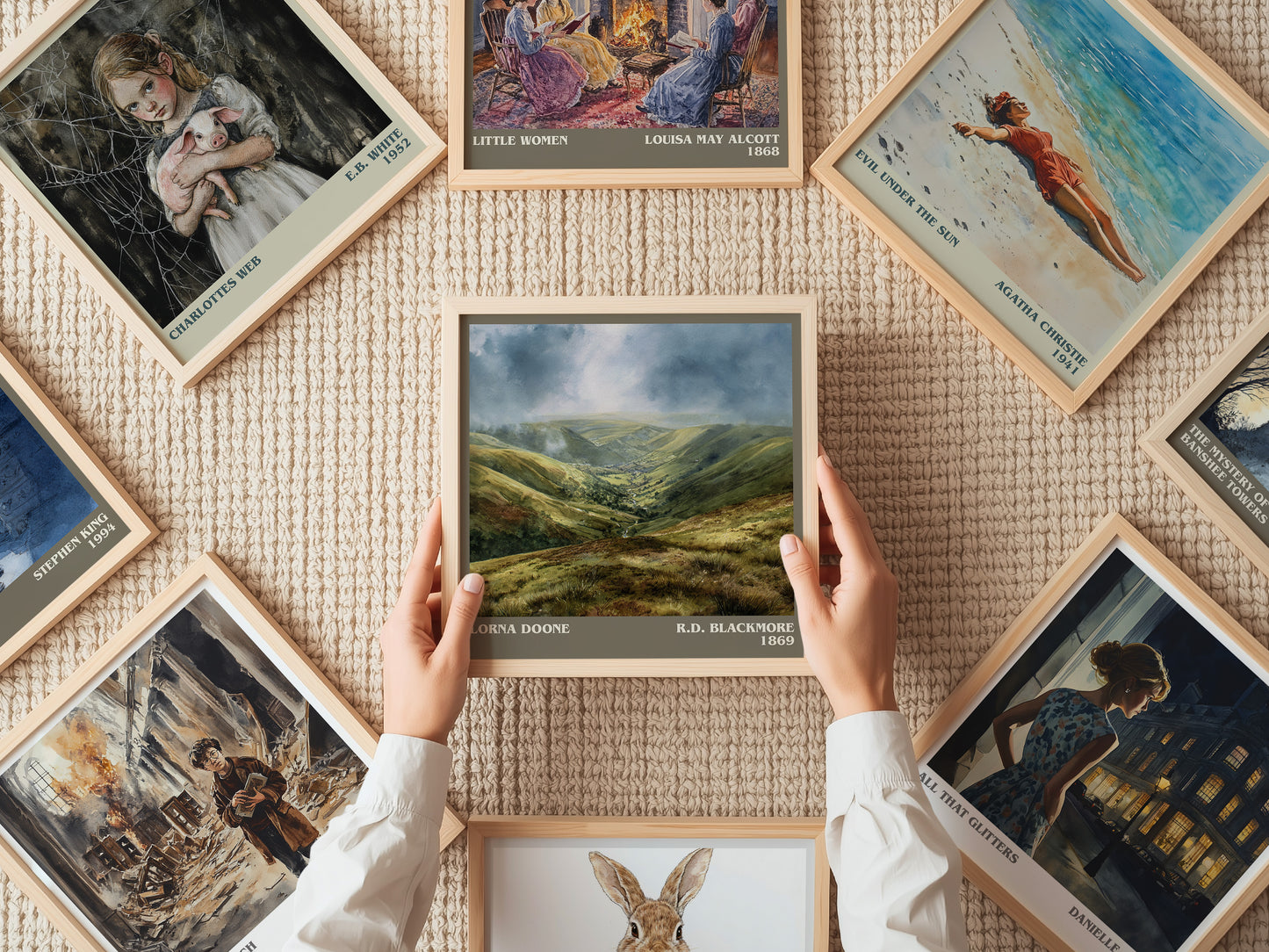 Lorna Doone literary print on bookshelf – R.D. Blackmore fan gift