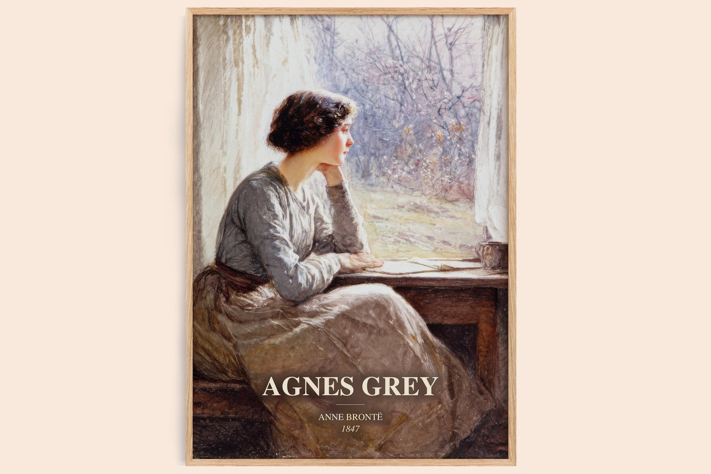 Agnes Grey watercolour book poster by Anne Brontë – framed literary art print