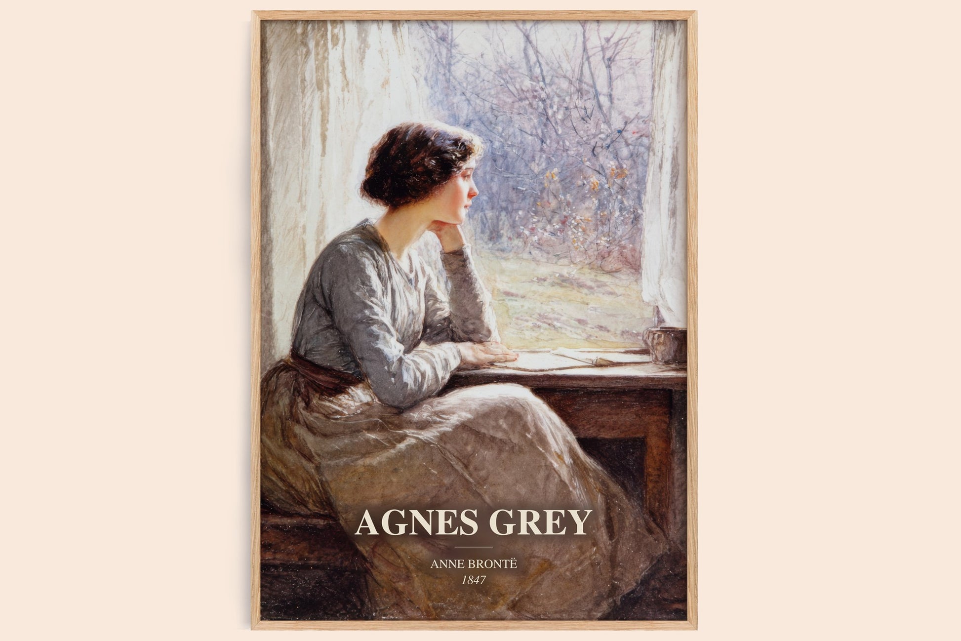 Agnes Grey watercolour book poster by Anne Brontë – framed literary art print