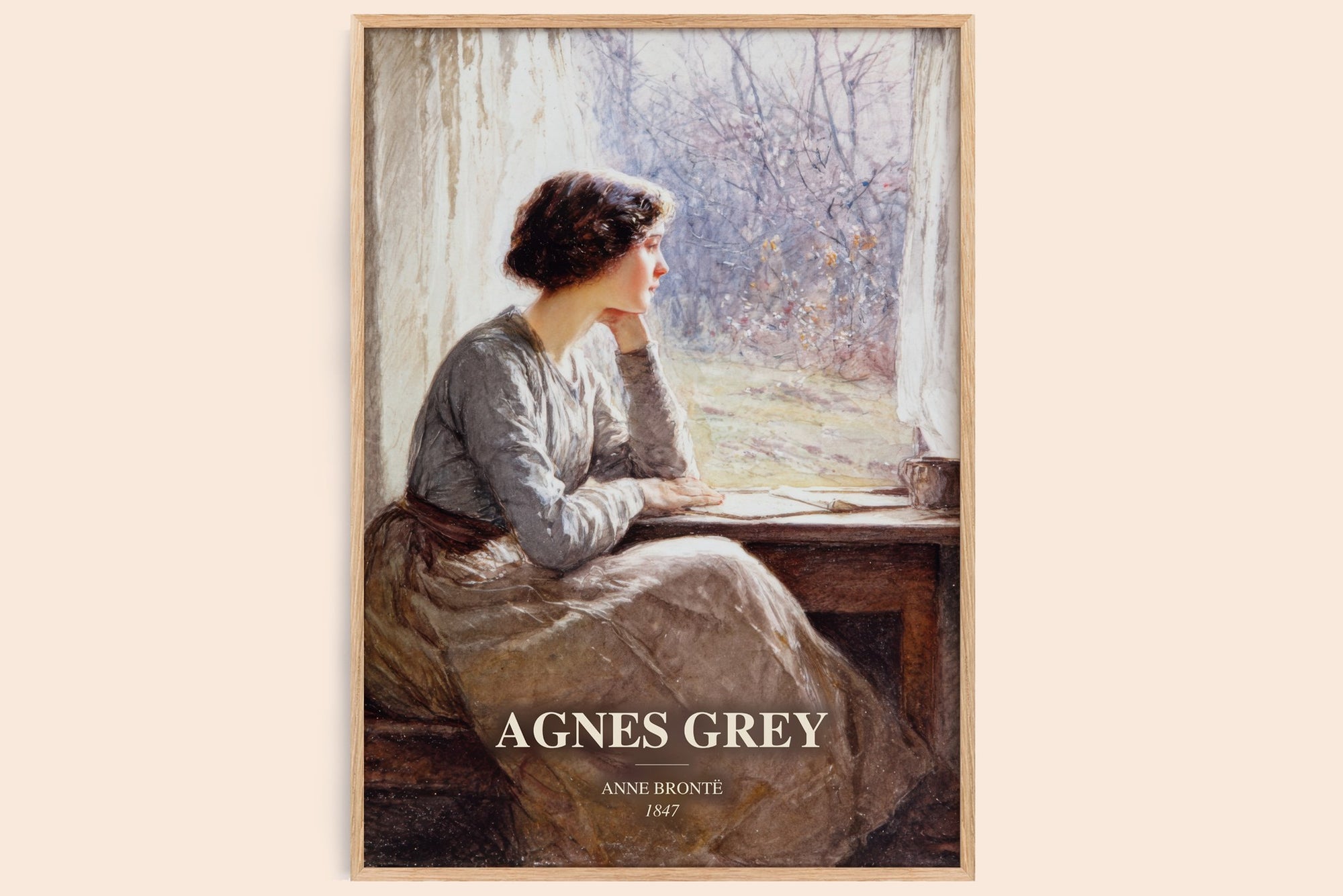 Agnes Grey watercolour book poster by Anne Brontë – framed literary art print