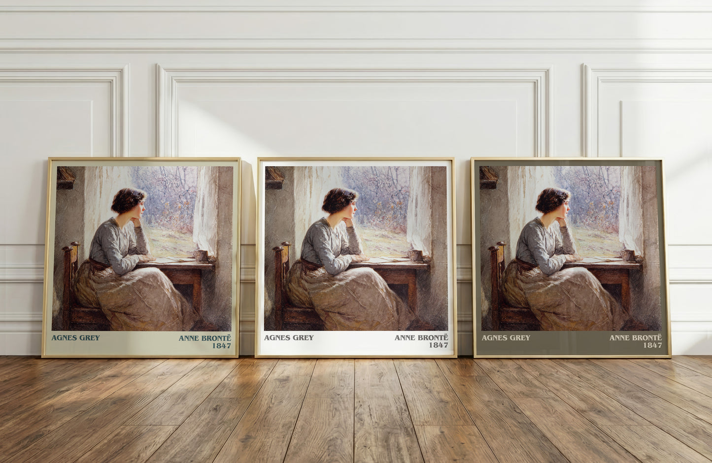 Agnes Grey literary print framed by window – literary home decor
