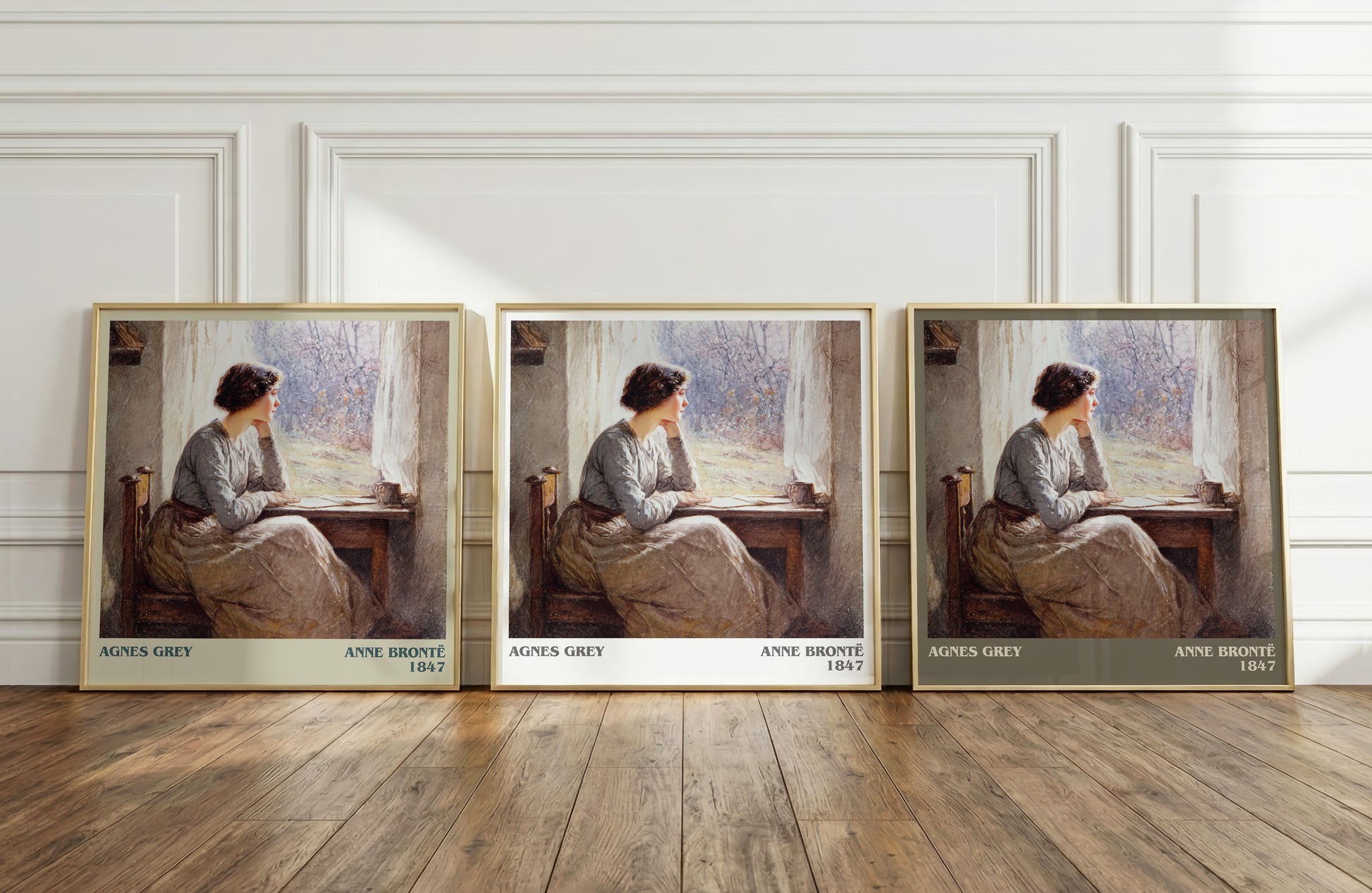 Agnes Grey literary print framed by window – literary home decor
