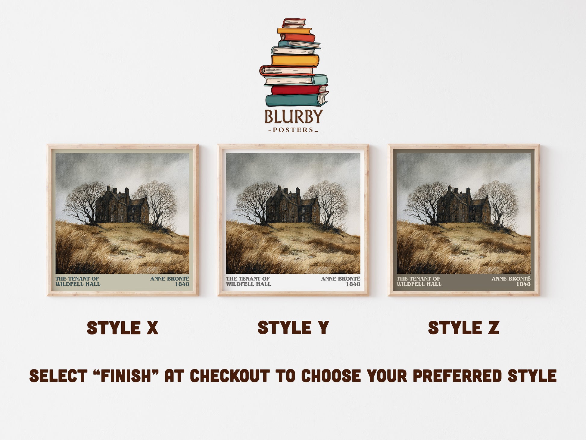 The Tenant Of Wildfell Hall literary art print colour and style options – Anne Brontë book art