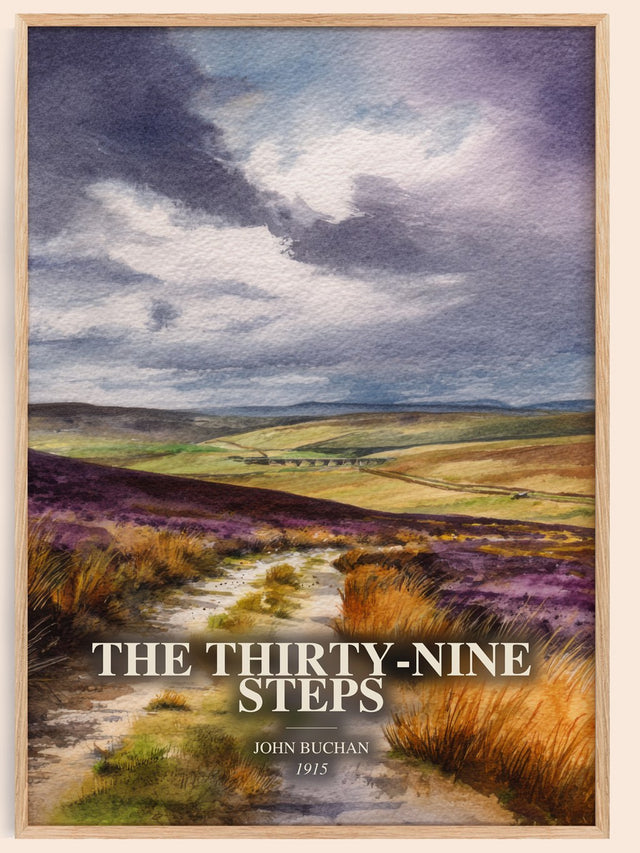 The Thirty-Nine Steps Book Watercolour Illustration by John Buchan