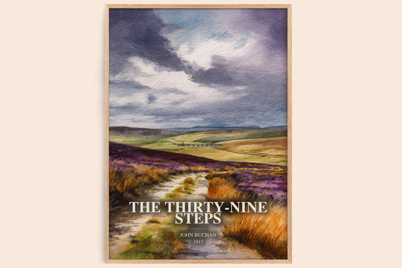 The Thirty-Nine Steps Book Watercolour Illustration by John Buchan (Edge style)