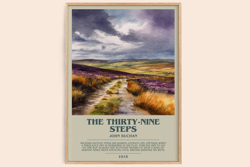 The Thirty-Nine Steps Bookish Wall Art by John Buchan (Modern style)