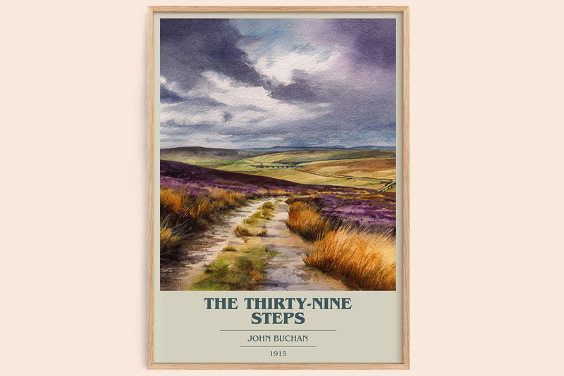 The Thirty-Nine Steps Book Cover Poster by John Buchan (Modern Minimalist style)