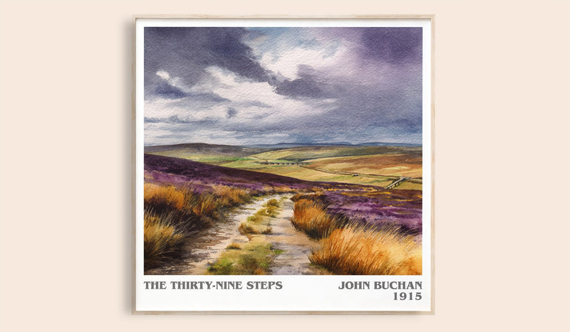 The Thirty-Nine Steps Literary Art Print by John Buchan (Square style)