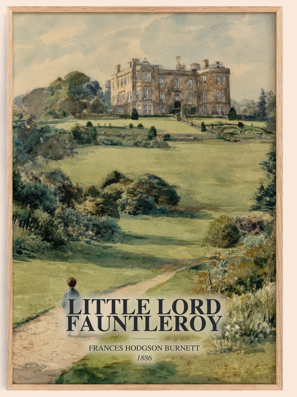 Little Lord Fauntleroy watercolour book poster by Frances Hodgson Burnett – framed literary art print