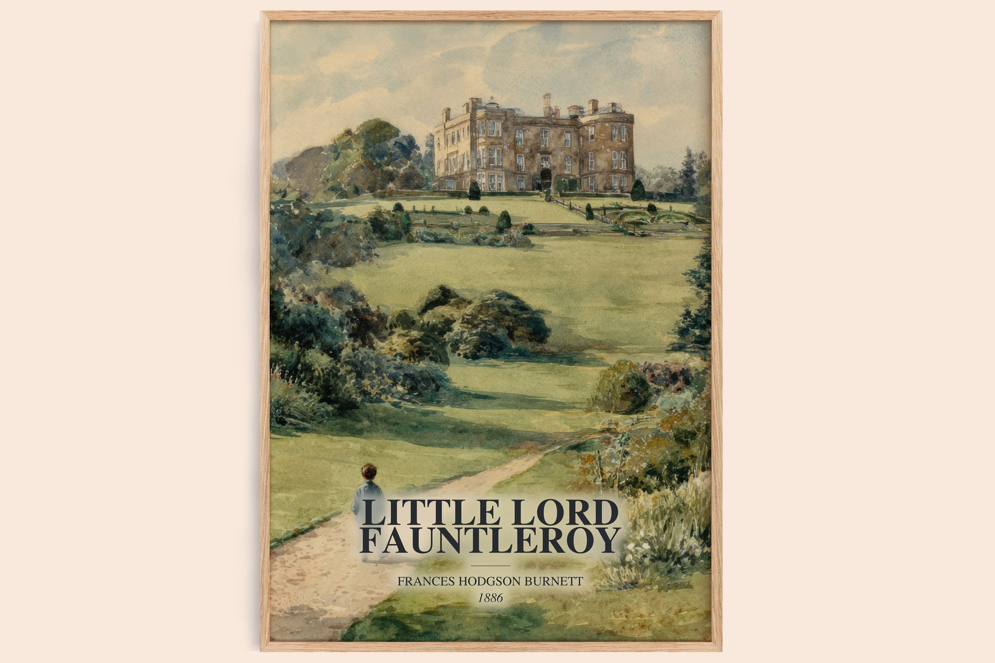 Little Lord Fauntleroy watercolour book poster by Frances Hodgson Burnett – framed literary art print