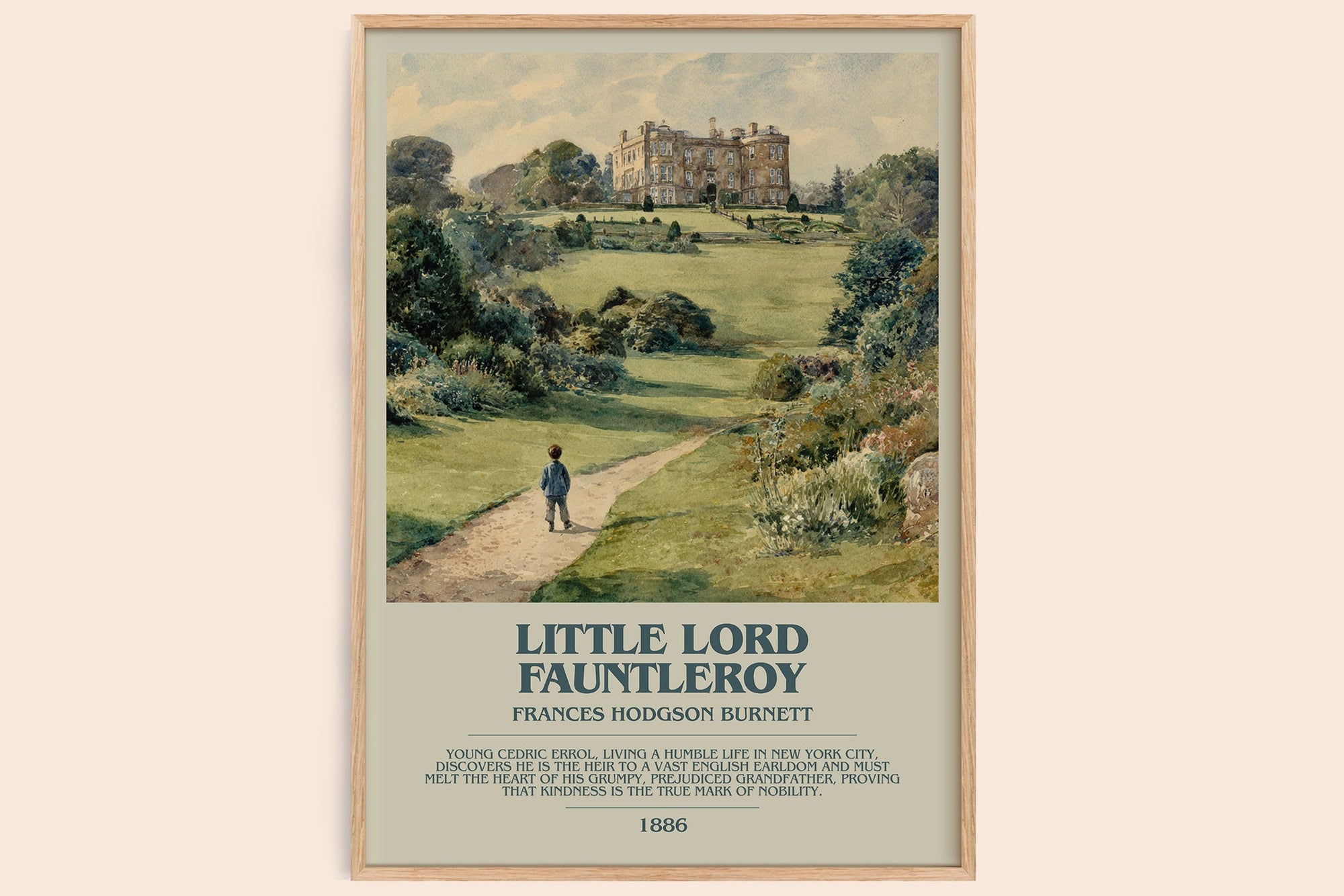 Little Lord Fauntleroy bookish book poster by Frances Hodgson Burnett – framed literary art print