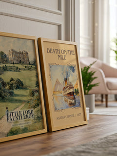 Little Lord Fauntleroy watercolour print framed by window – literary home decor