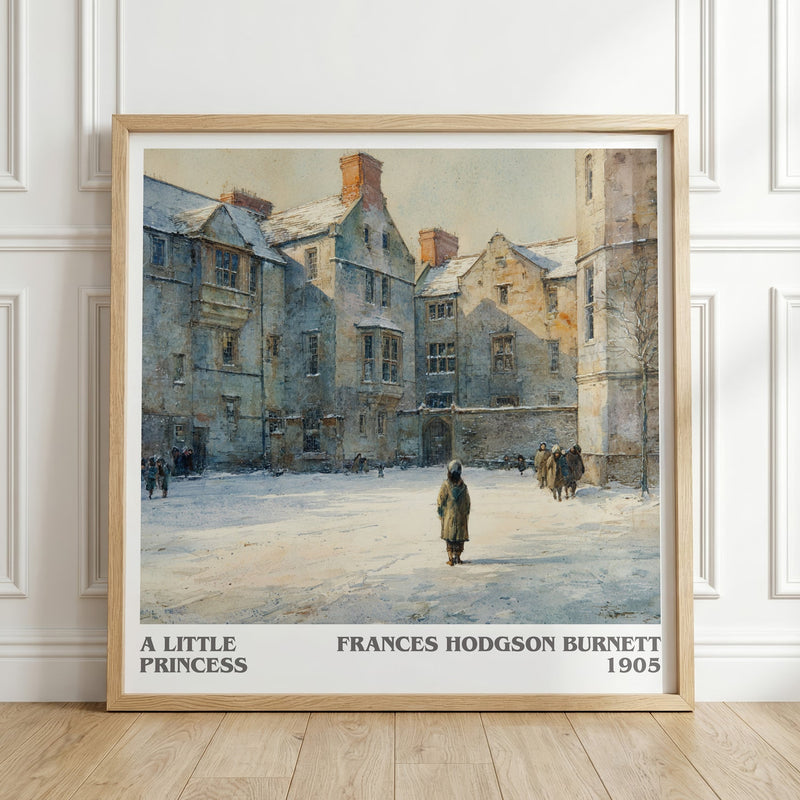 A Little Princess literary print in frame leaning in hallway – classic literature wall art
