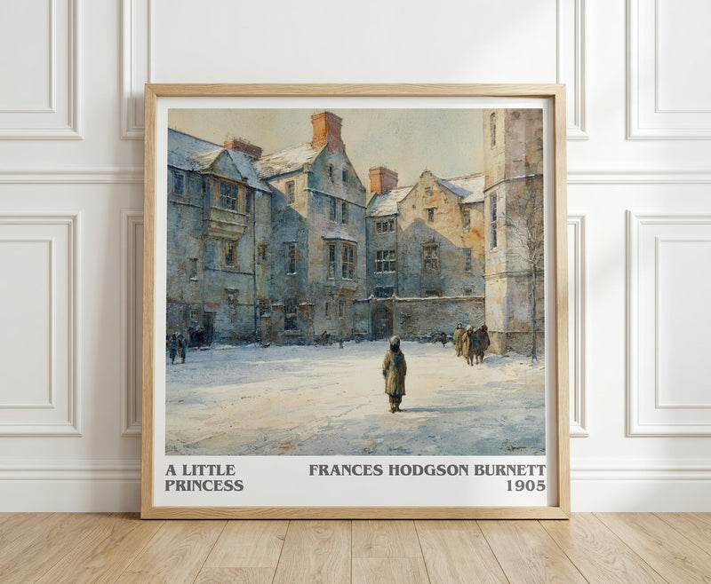 A Little Princess literary print in frame leaning in hallway – classic literature wall art