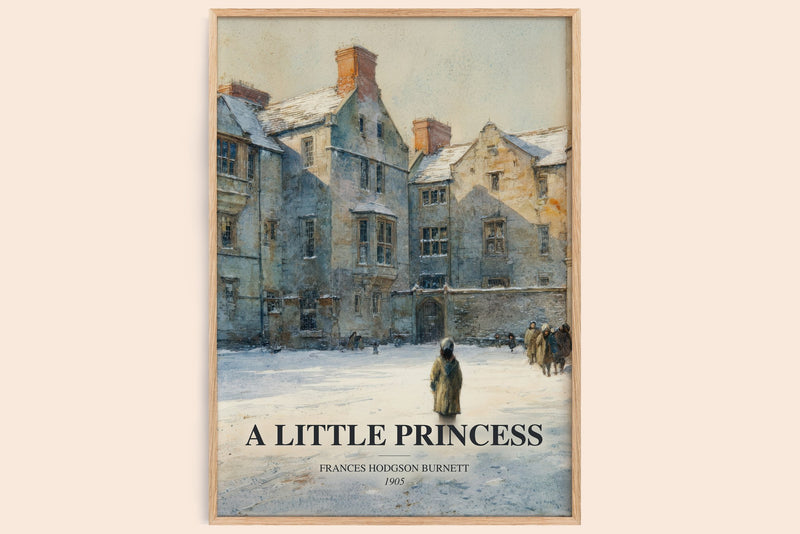 A Little Princess watercolour book poster by Frances Hodgson Burnett – framed literary art print