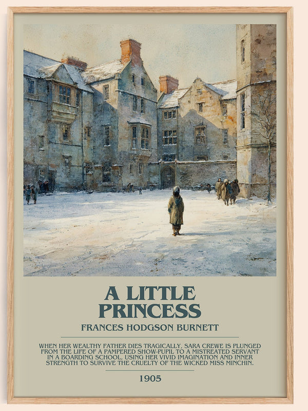 A Little Princess bookish book poster by Frances Hodgson Burnett – framed literary art print