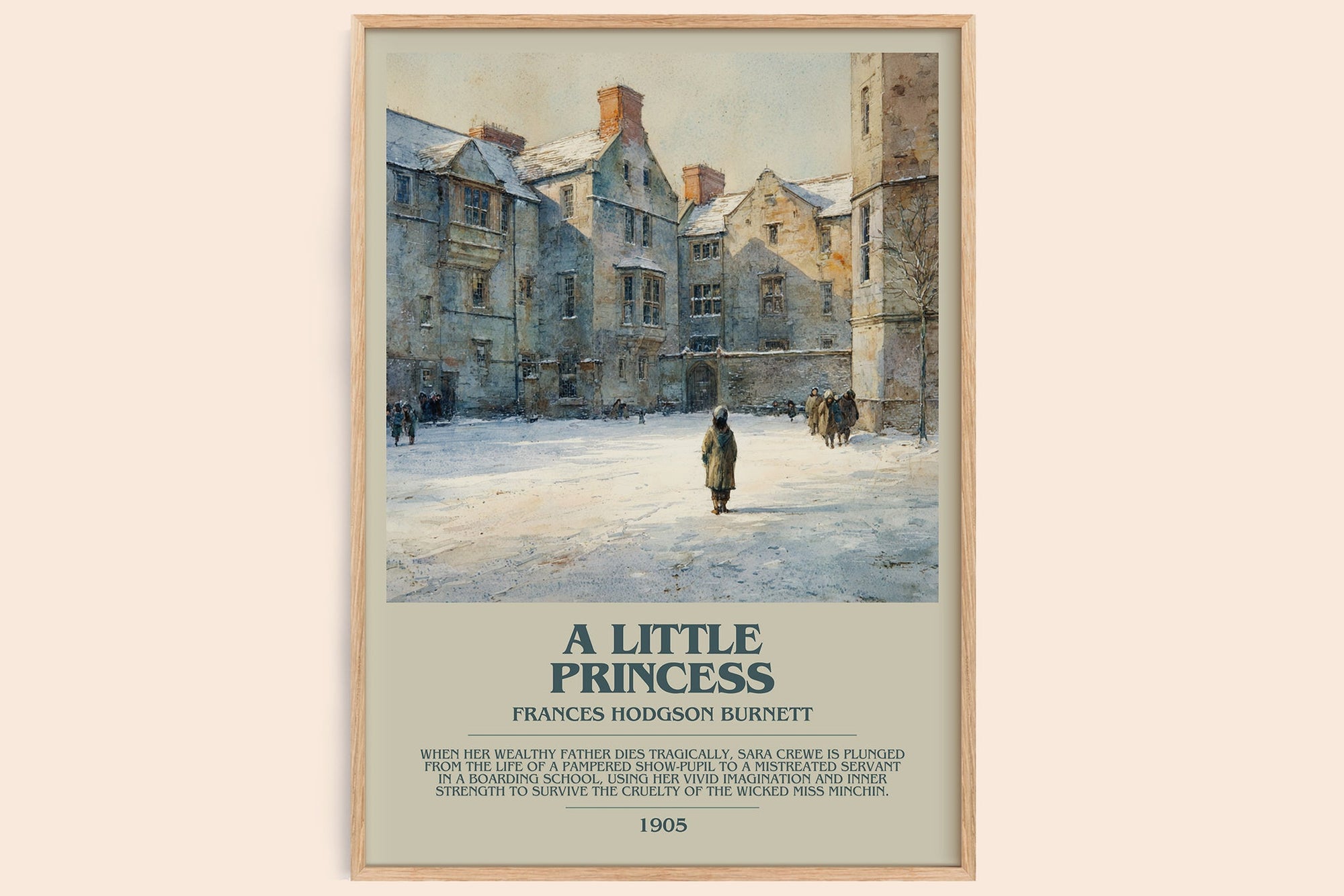 A Little Princess bookish book poster by Frances Hodgson Burnett – framed literary art print