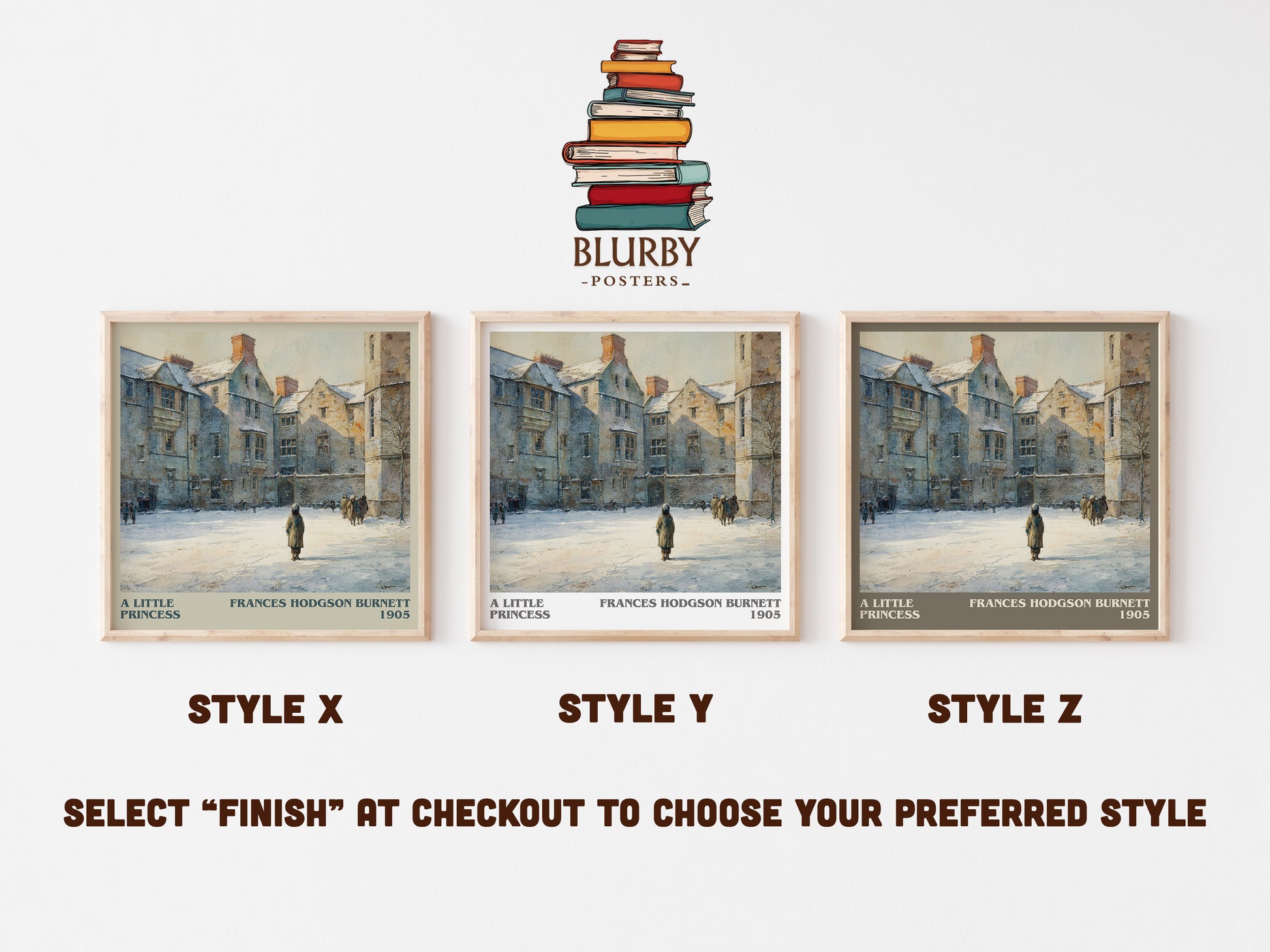 A Little Princess literary art print colour and style options – Frances Hodgson Burnett book art