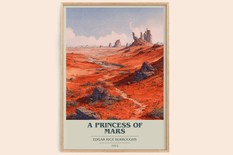 A Princess Of Mars Book Cover Poster by Edgar Rice Burroughs (Modern Minimalist style)