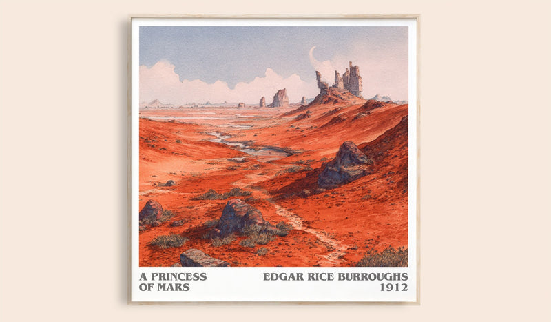 A Princess Of Mars Literary Art Print by Edgar Rice Burroughs (Square style)