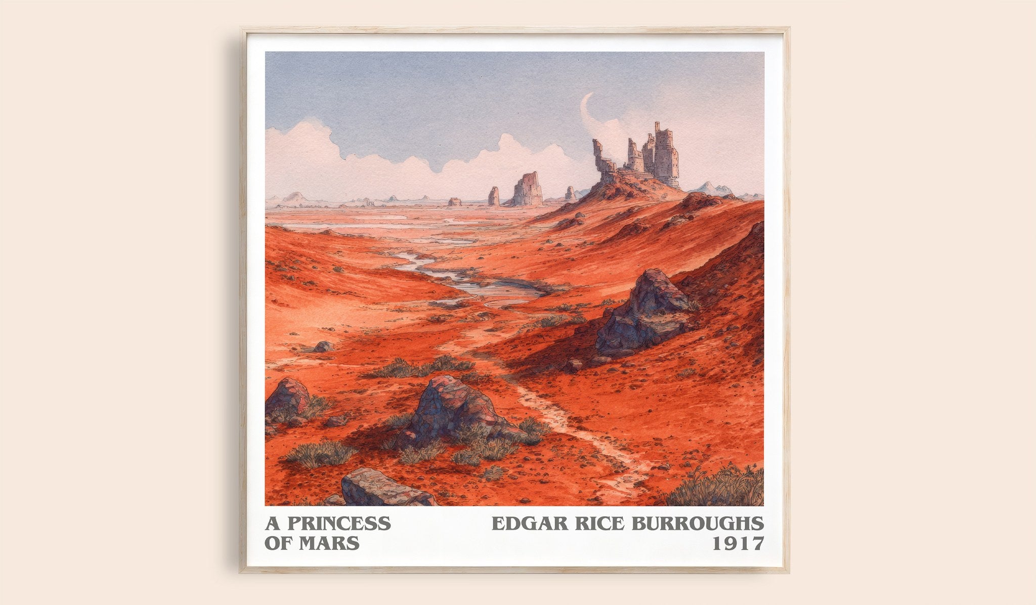 A Princess Of Mars Literary Art Print by Edgar Rice Burroughs