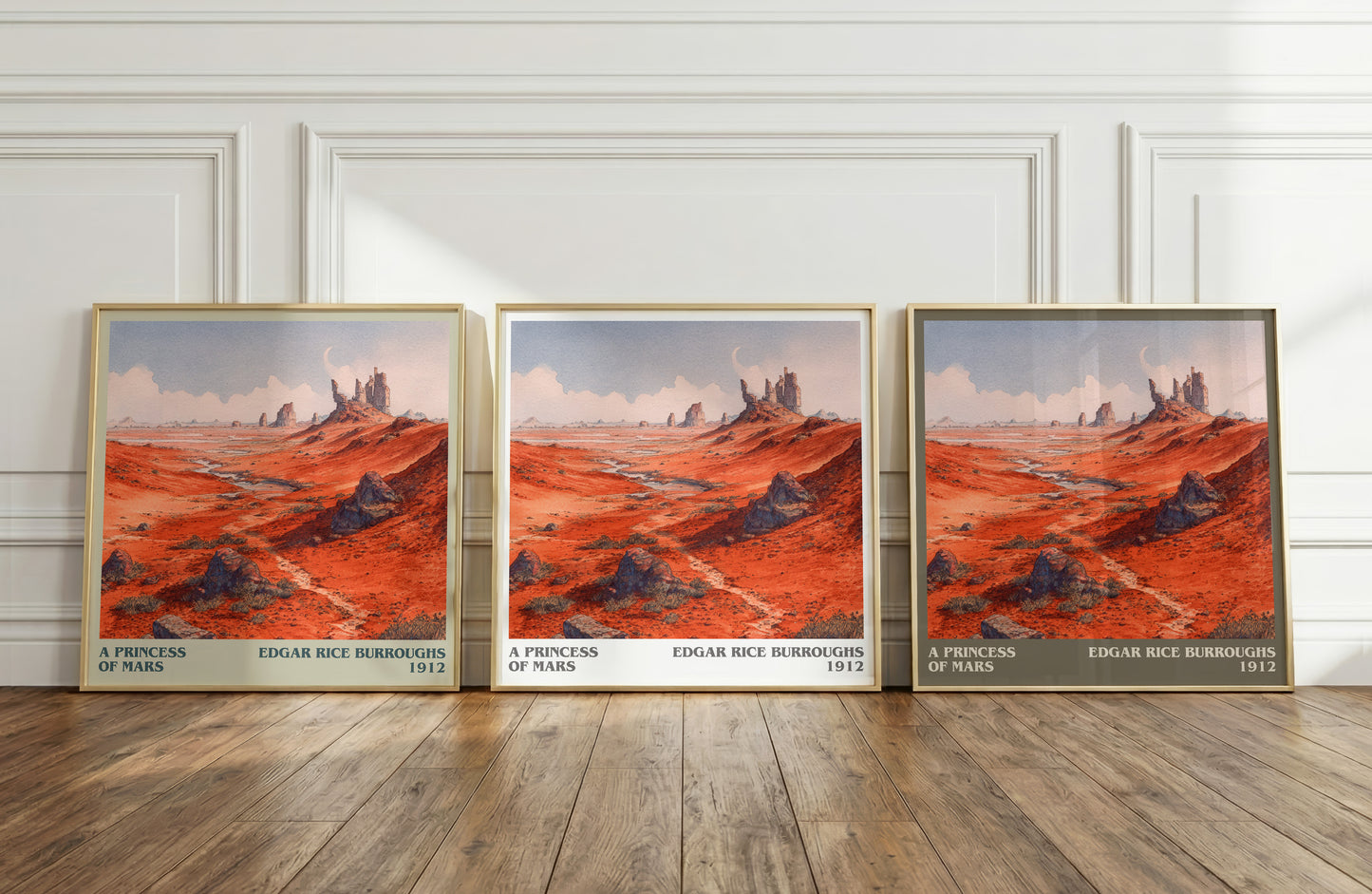 A Princess Of Mars literary print framed by window – literary home decor