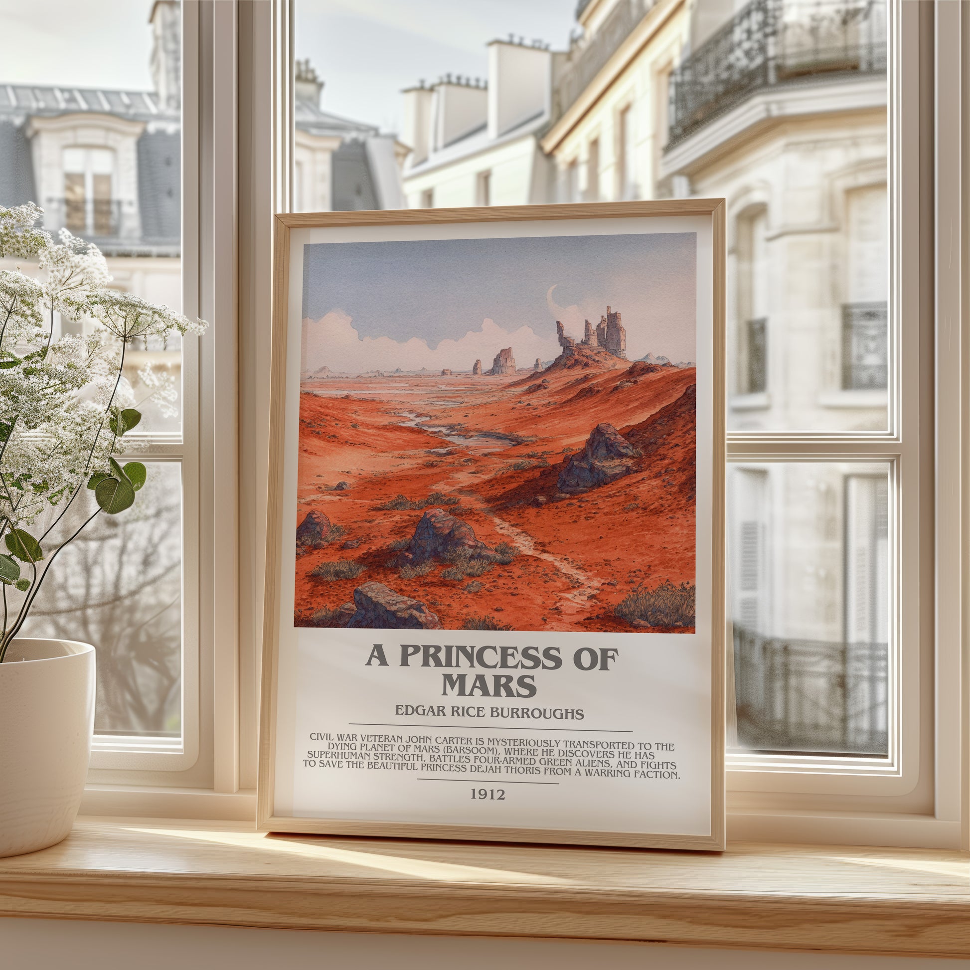 A Princess Of Mars bookish poster colour and style options – Edgar Rice Burroughs book art