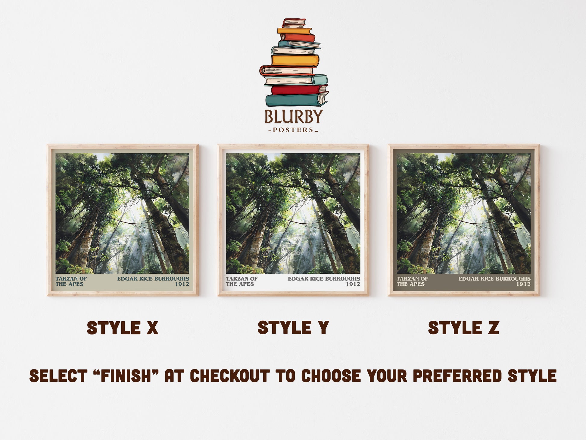 Tarzan of the Apes literary print framed by window – literary home decor