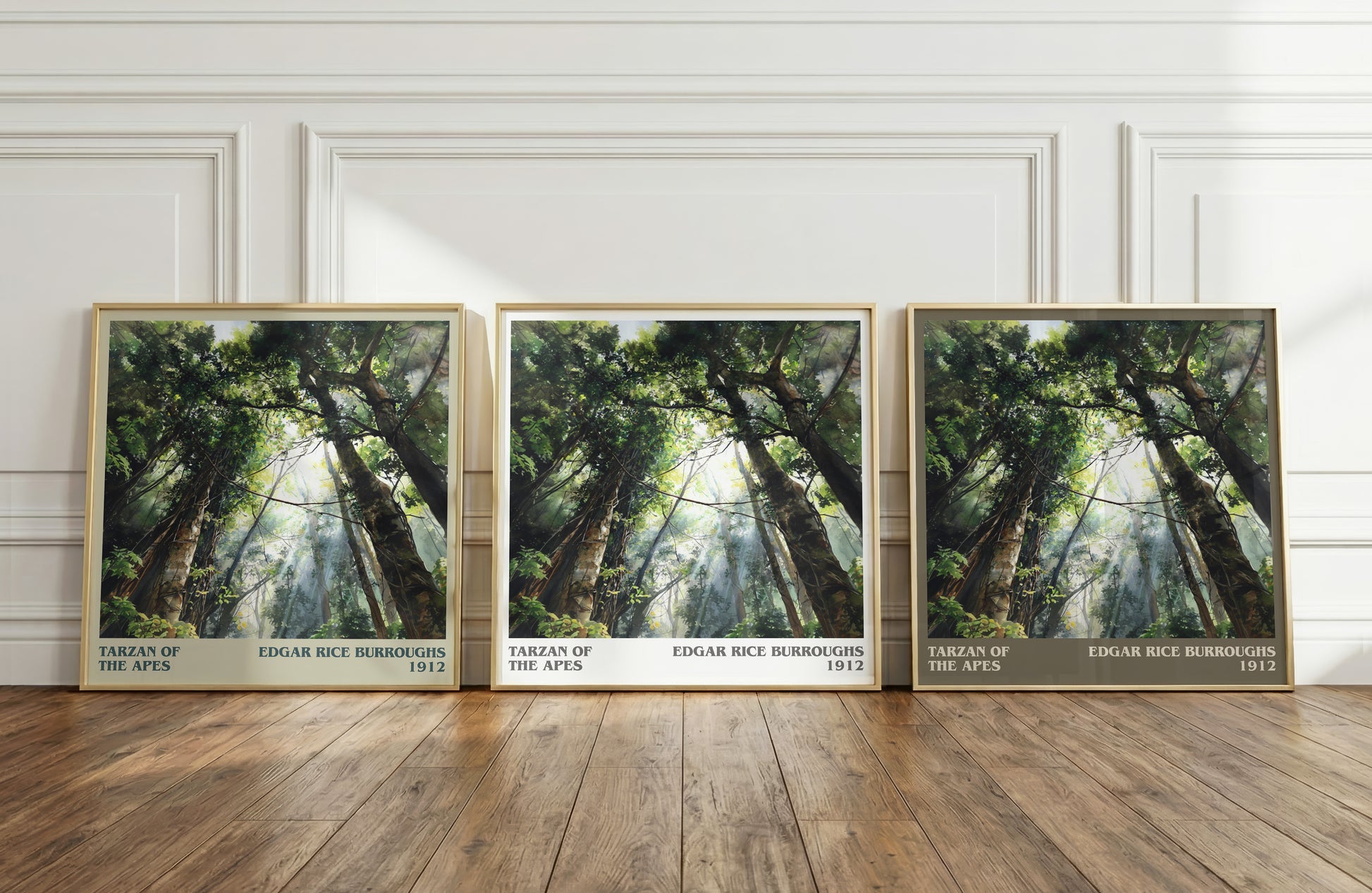 Tarzan of the Apes literary art print colour and style options – Edgar Rice Burroughs book art