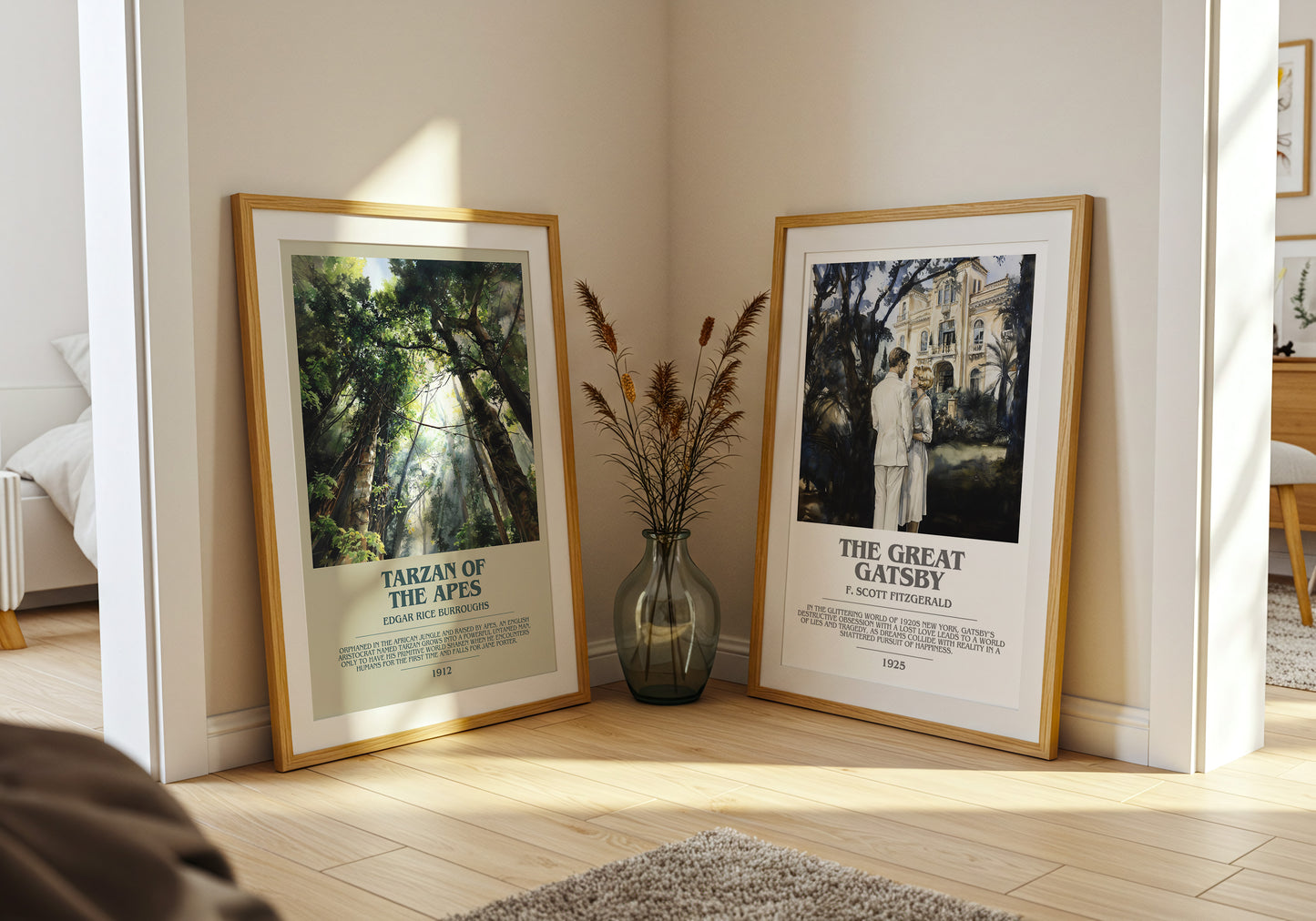 Tarzan of the Apes bookish book poster framed on wall – adventure wall art