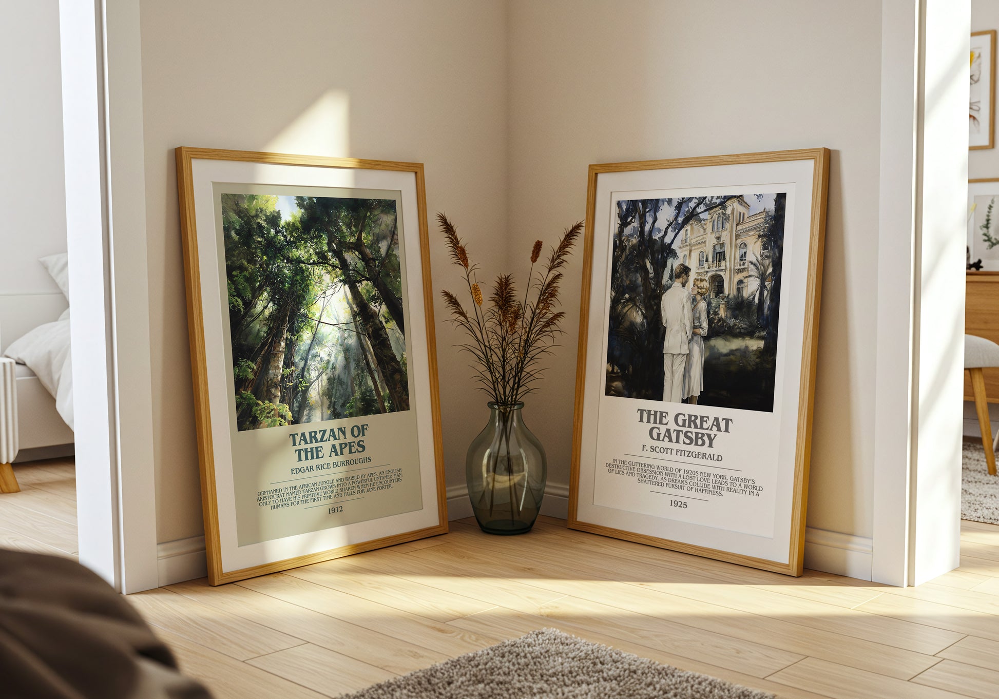 Tarzan of the Apes bookish book poster framed on wall – adventure wall art