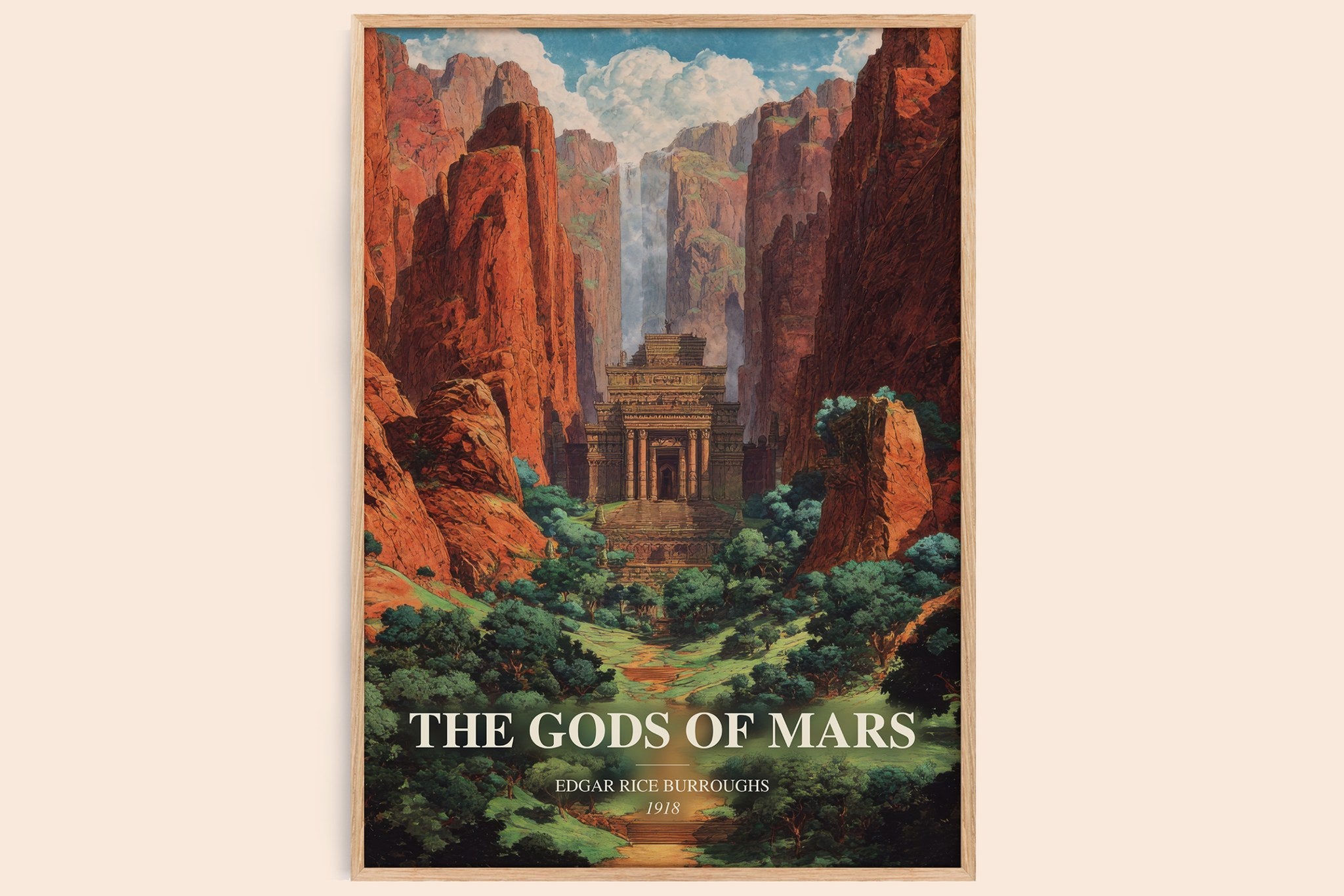 Gods Of Mars Book Watercolour Illustration by Edgar Rice Burroughs