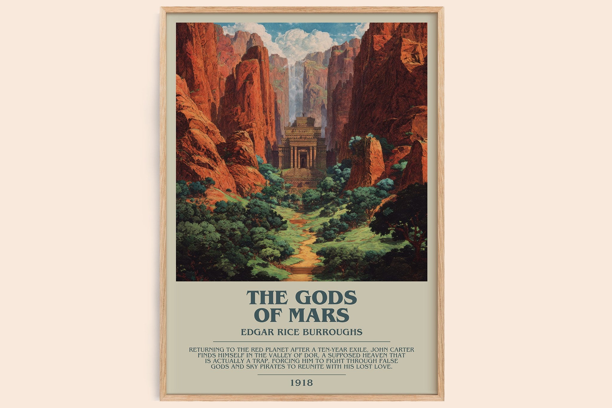 Gods of Mars Bookish Wall Art by Edgar Rice Burroughs