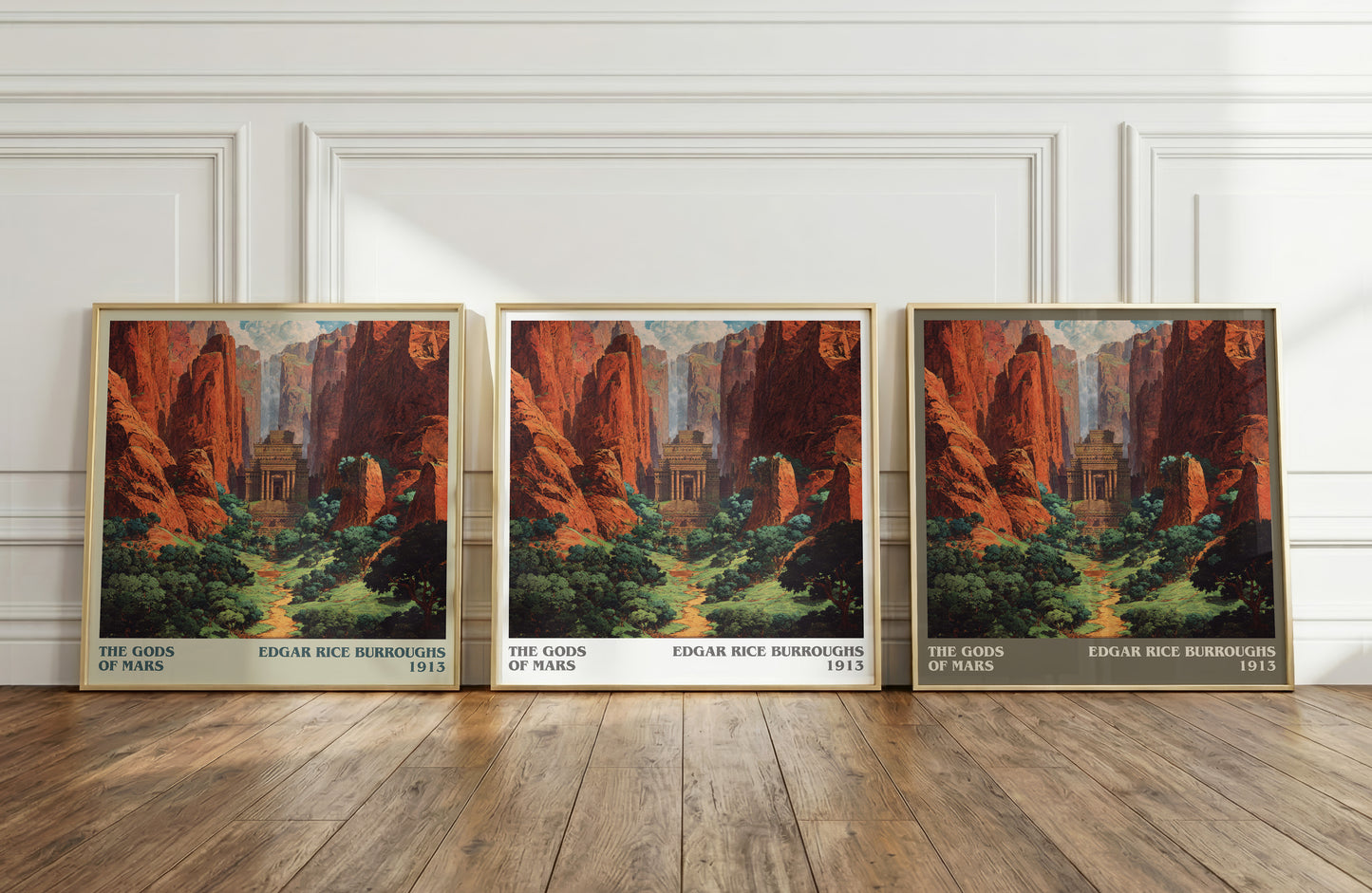Gods of Mars literary print framed by window – literary home decor