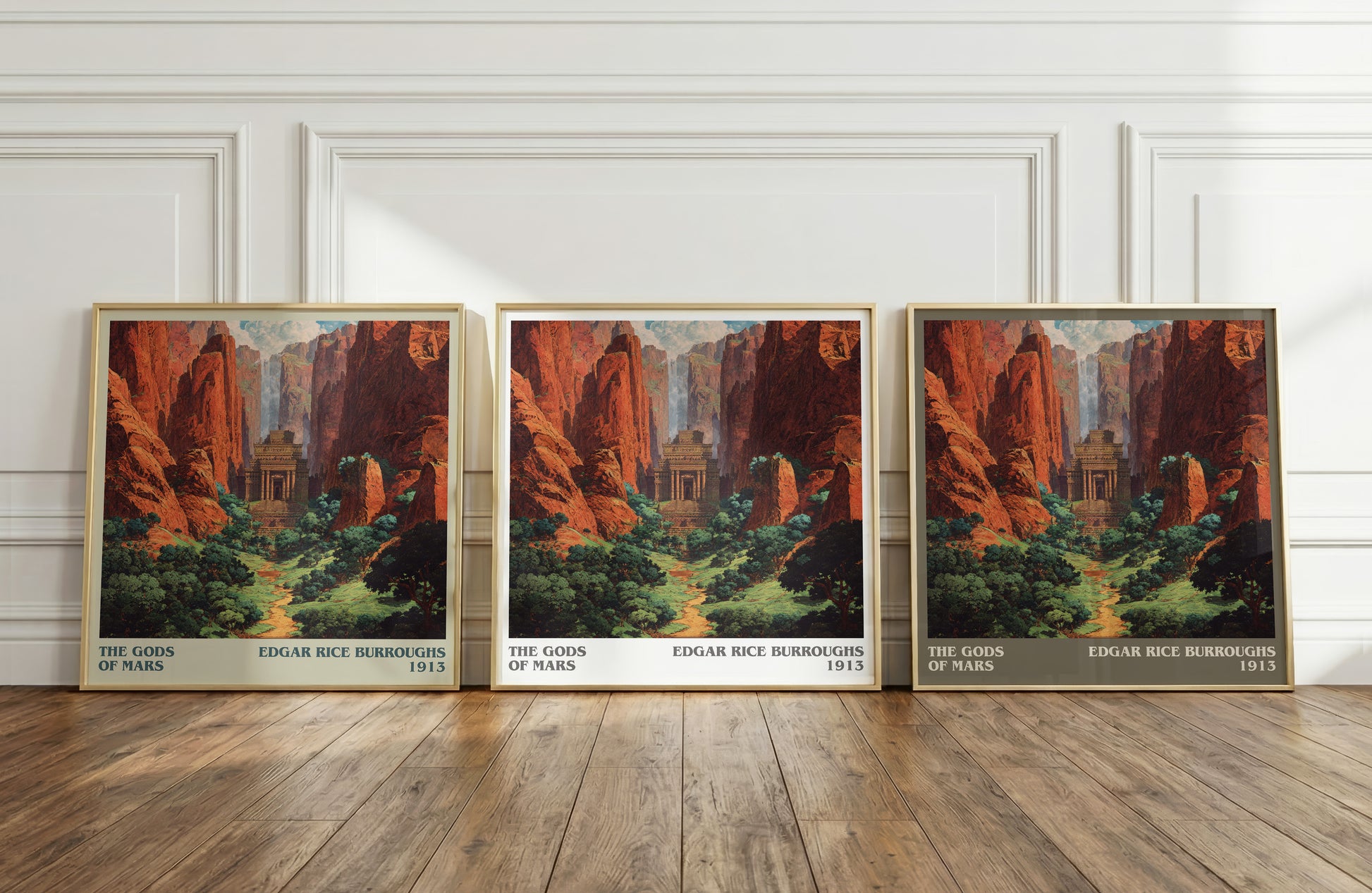 Gods of Mars literary print framed by window – literary home decor