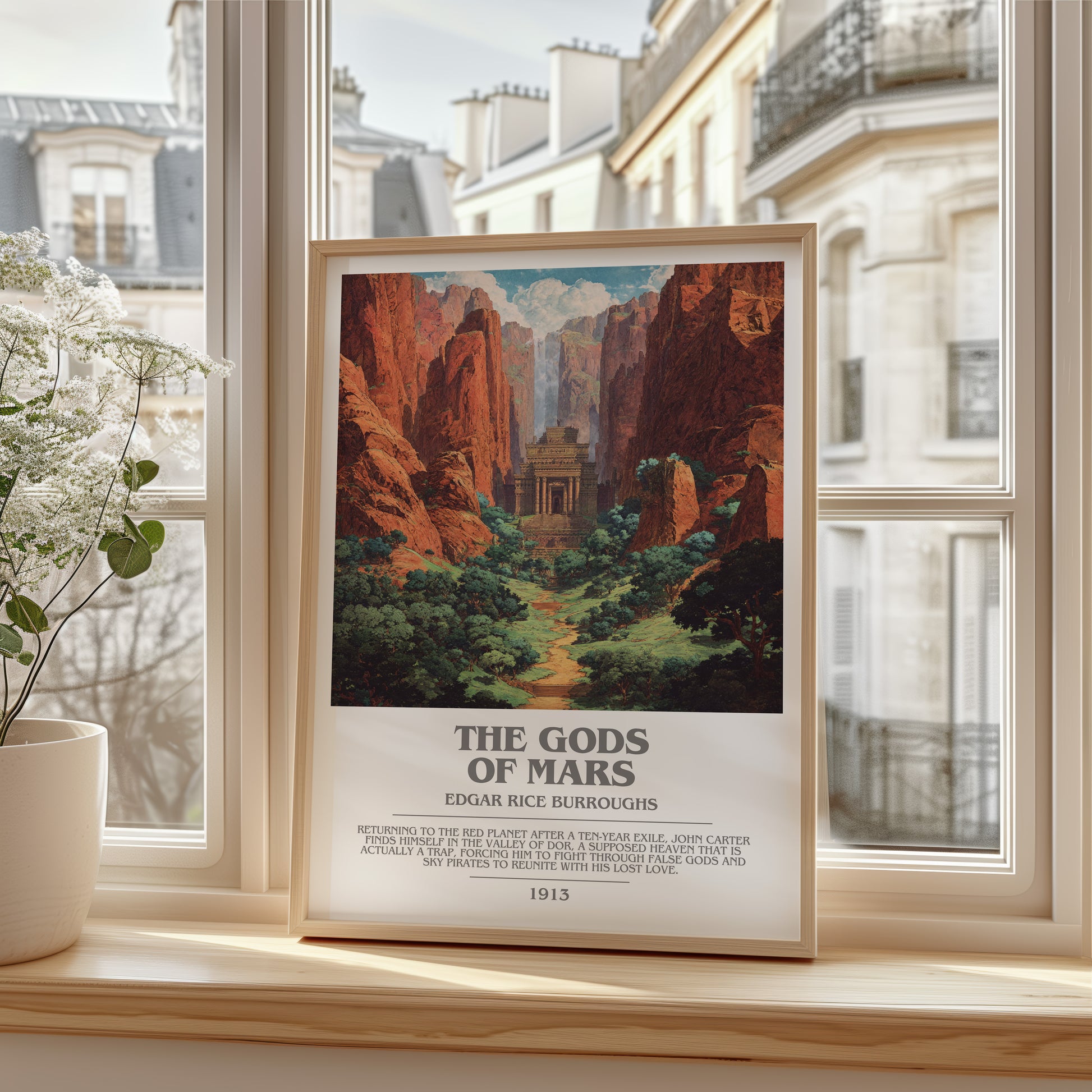 Gods of Mars bookish poster colour and style options – Edgar Rice Burroughs book art