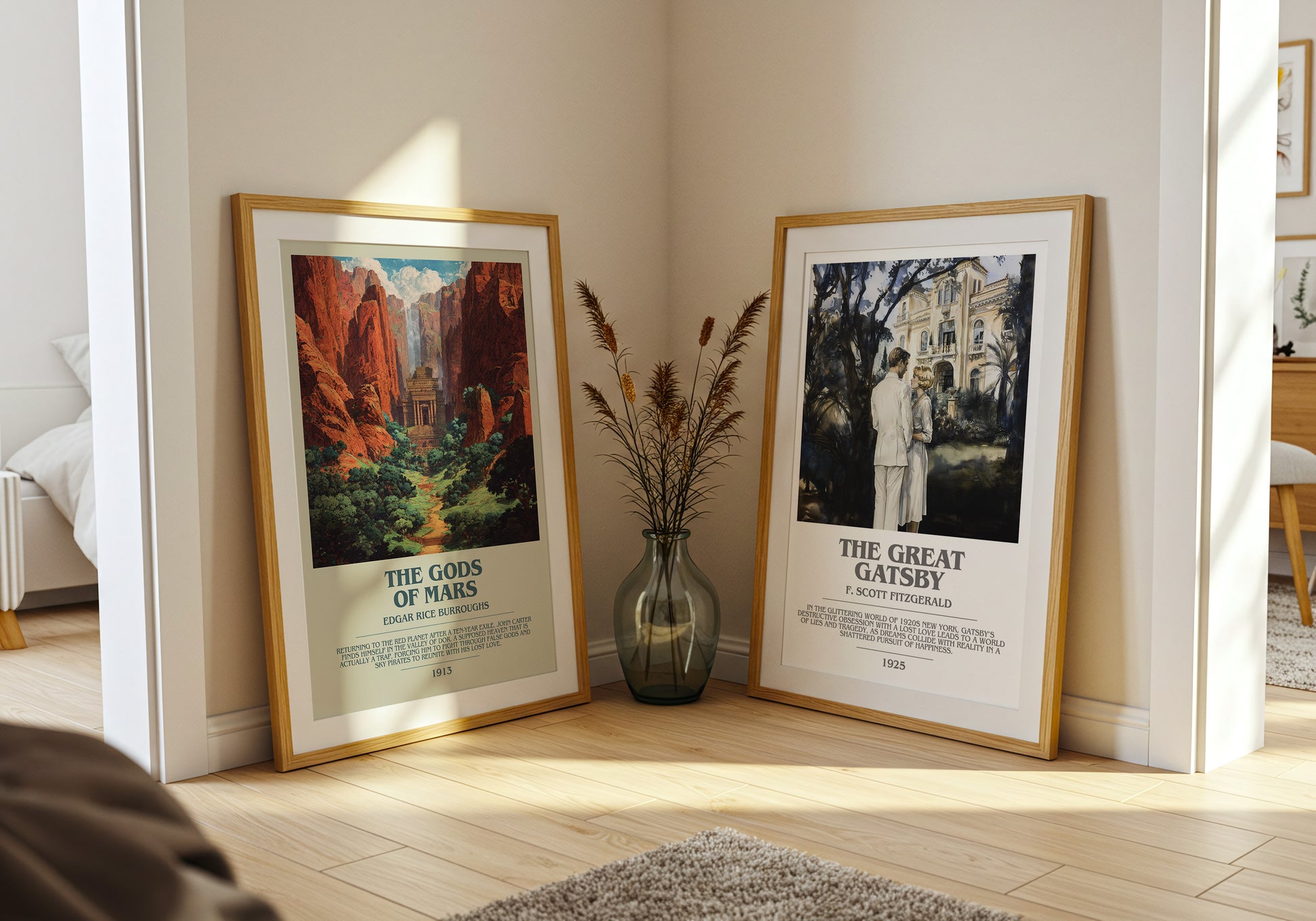 Gods of Mars bookish book poster framed on wall – adventure wall art
