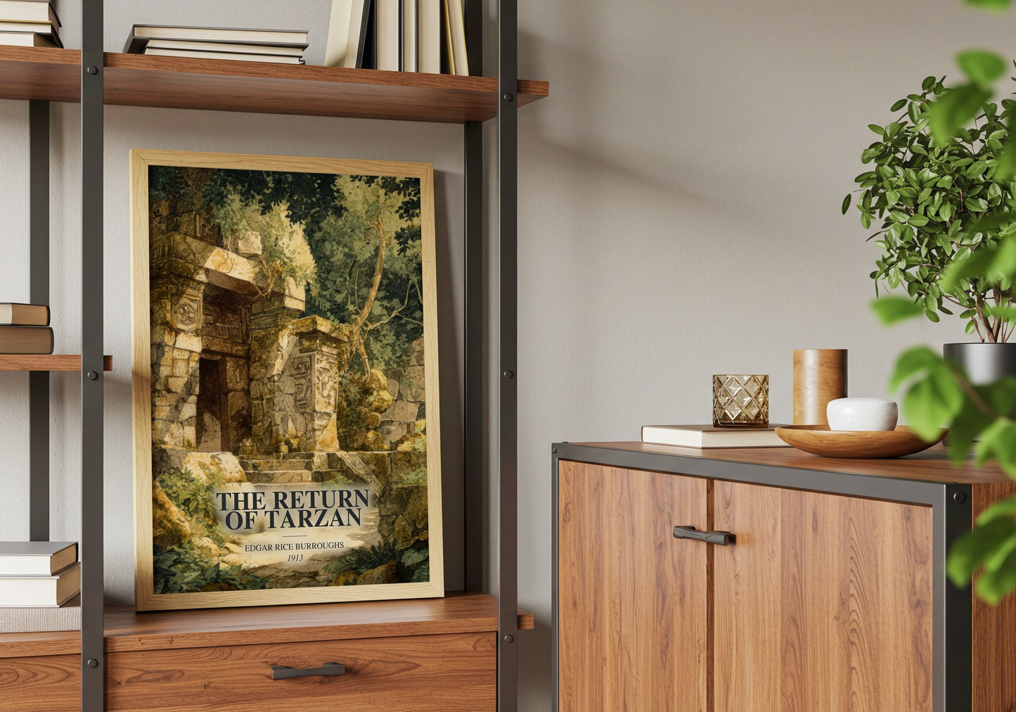 The Return Of Tarzan book watercolour illustration paper finish options – matte satin gloss