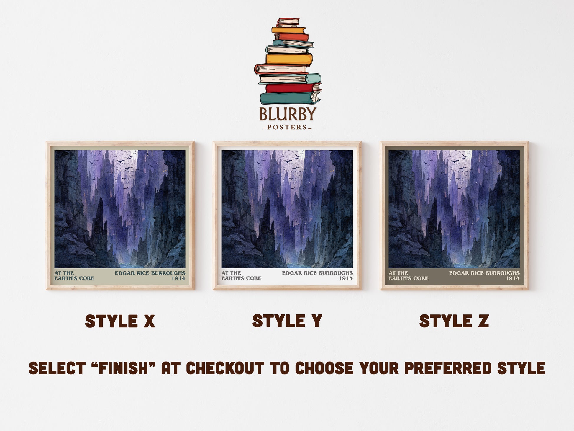 At The Earth's Core literary book poster by Edgar Rice Burroughs – framed literary art print