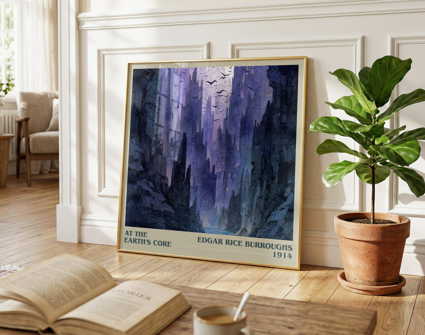 At The Earth's Core literary book poster framed on wall – adventure wall art