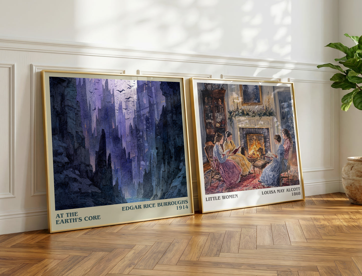 At The Earth's Core literary poster paired in gallery wall – literary art prints
