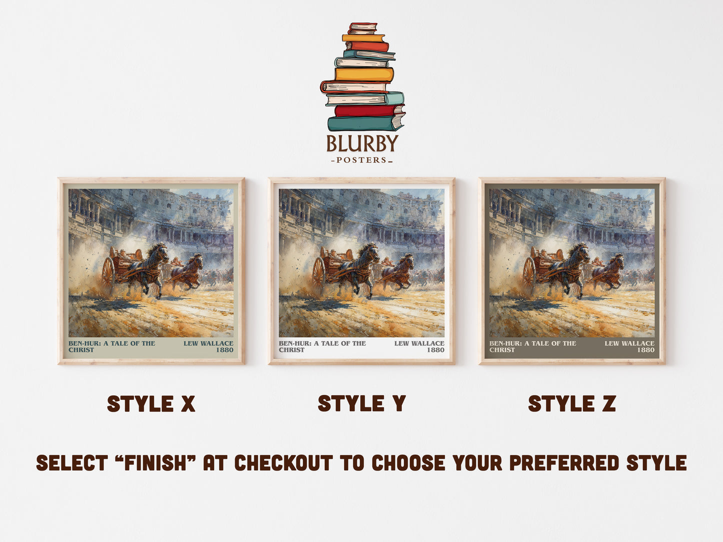 Ben-Hur, a Tale of the Christ literary art print colour and style options – Lew Wallace book art