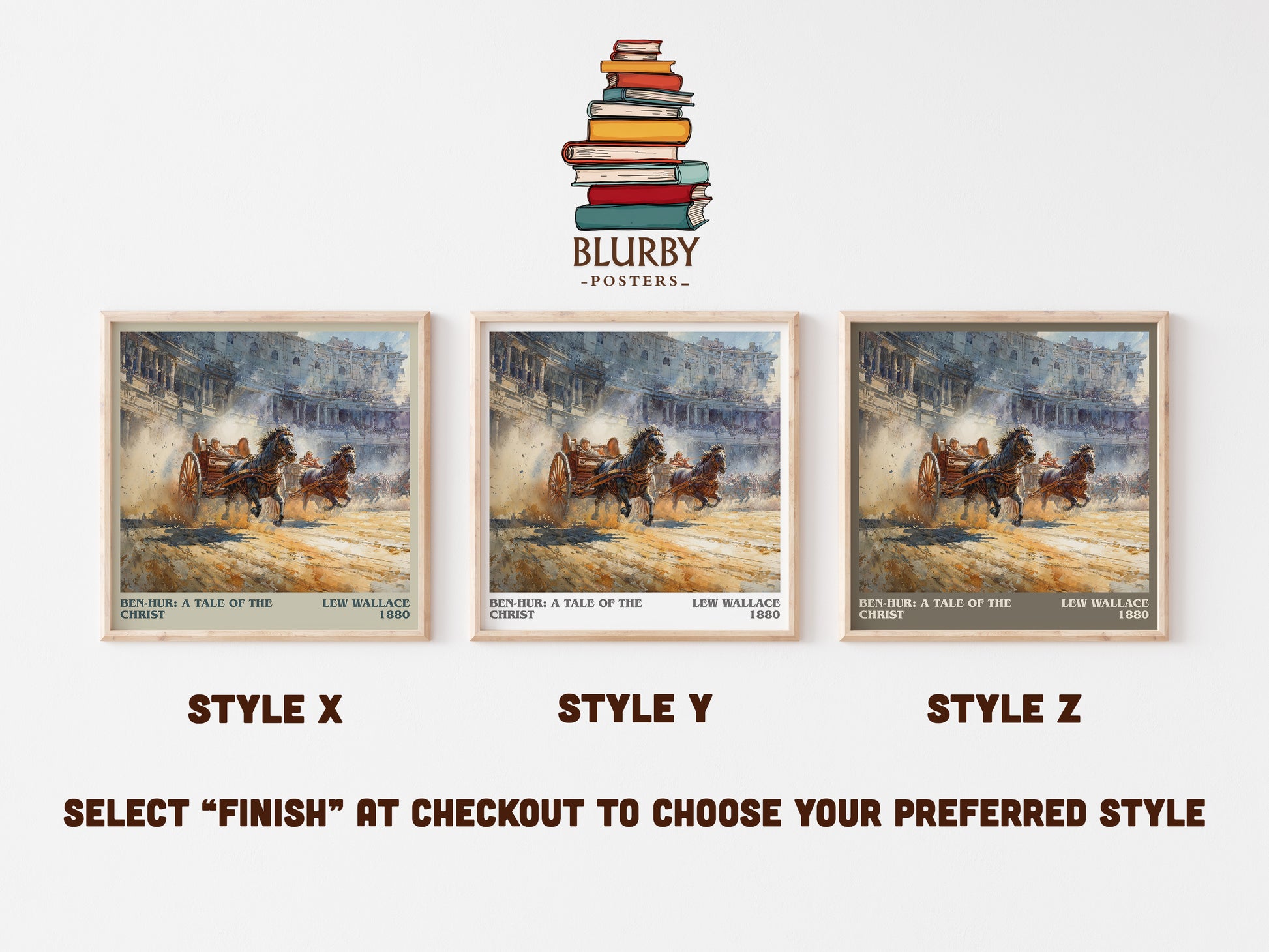 Ben-Hur, a Tale of the Christ literary art print colour and style options – Lew Wallace book art