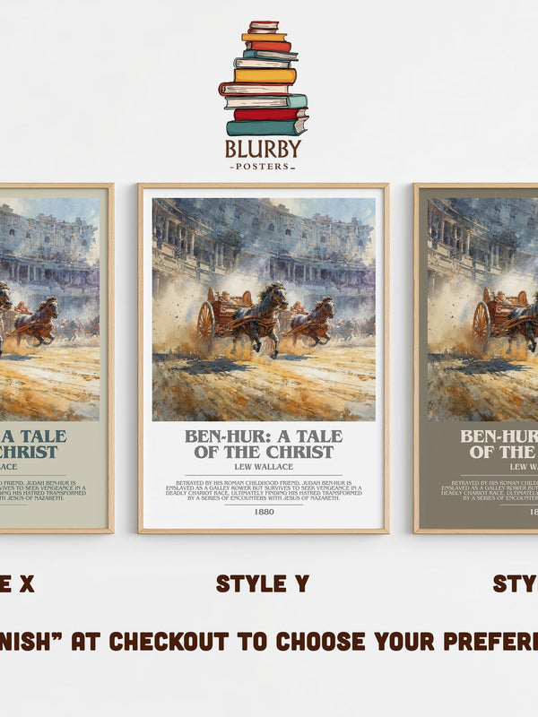 Ben-Hur, a Tale of the Christ bookish print in frame leaning in hallway – adventure wall art