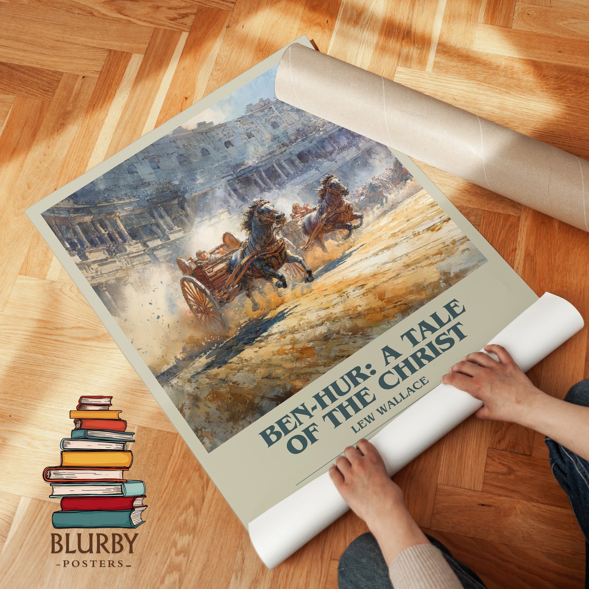 Ben-Hur, a Tale of the Christ bookish print on bookshelf – Lew Wallace fan gift