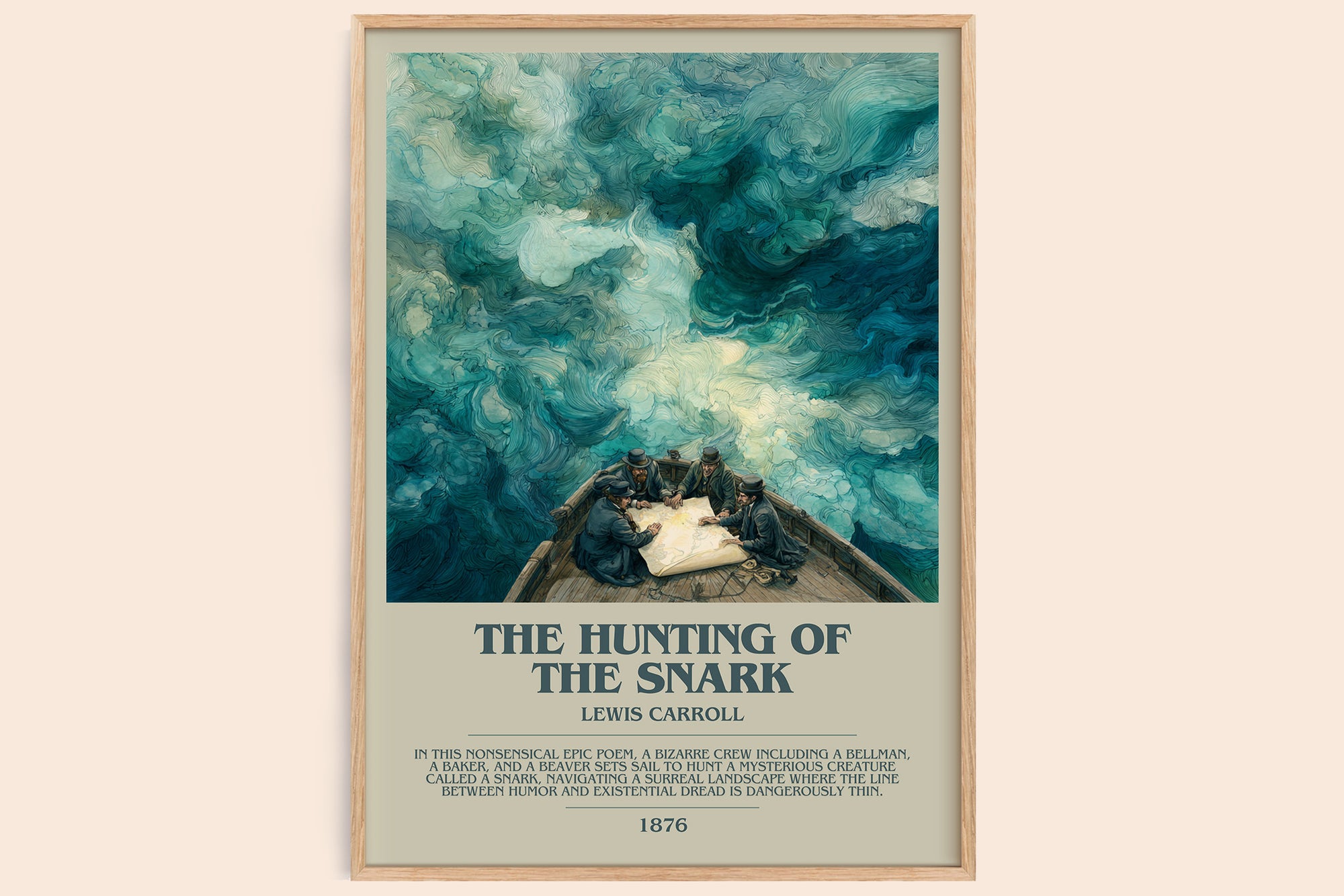 The Hunting Of The Snark bookish book poster by Lewis Carroll – framed literary art print